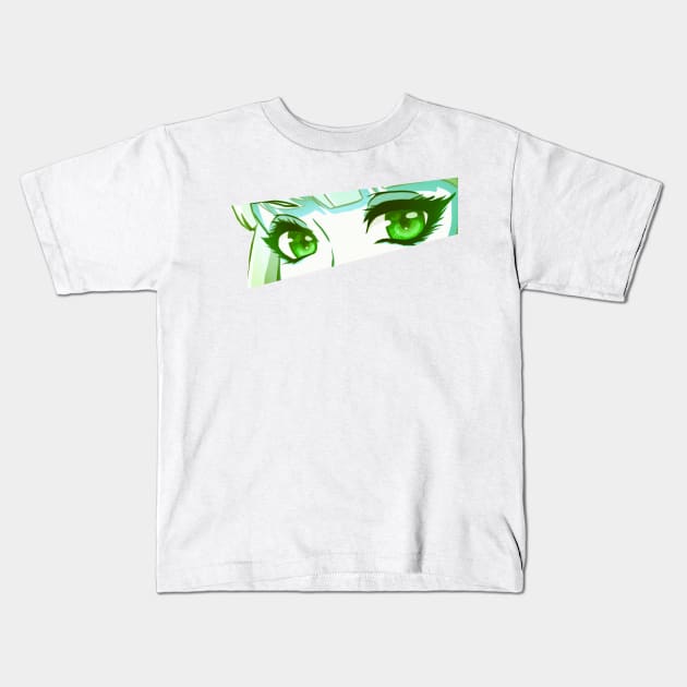 Anime Eyes (green) Kids T-Shirt by Leo